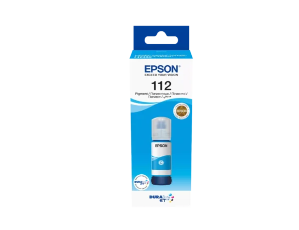 epson 112 ecotank pigment cyan ink bottle (70 ml)
