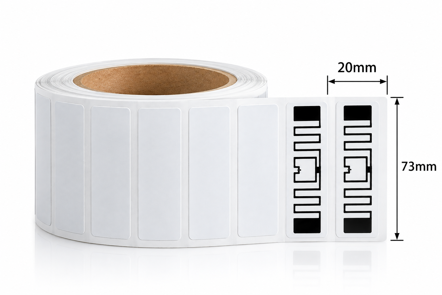 UHF RFID Labels 73 x 20 mm (7.3cm x 2cm) – NXP UCODE Paper Tags (1000/Roll) 1 UHF RFID Labels 73 x 20 mm